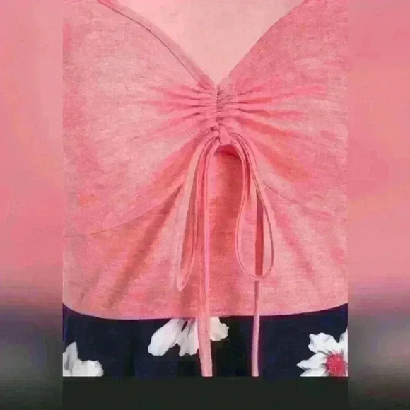 PRINTED FLORAL SHORT  SLEEVE FLARE DRESS SIZE SM - Picture 3 of 7